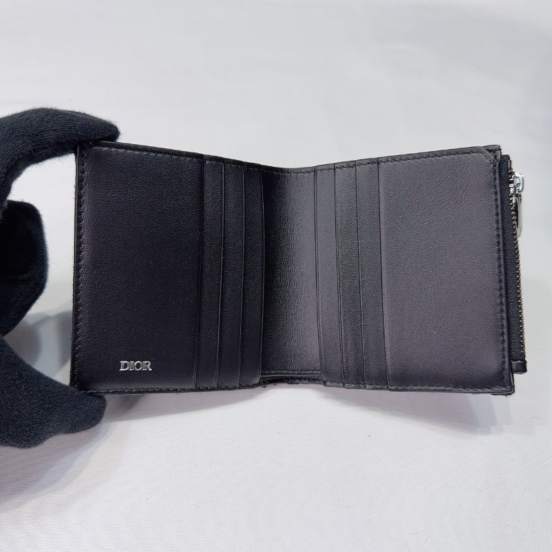 DIOR 全新Oblique黑緹花短夾-4