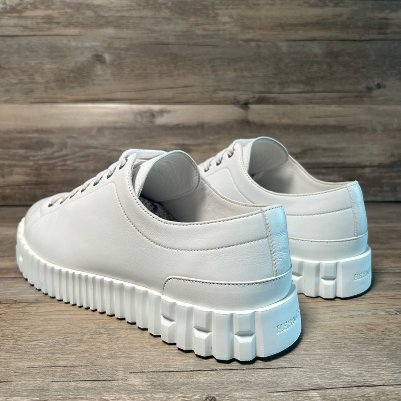 99新HERMES 愛馬仕 Cross 牛皮 純白 白色 休閒板鞋 餅乾鞋 41碼 無附件-11