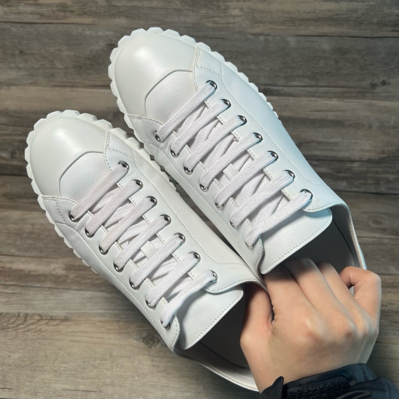 99新HERMES 愛馬仕 Cross 牛皮 純白 白色 休閒板鞋 餅乾鞋 41碼 無附件-12