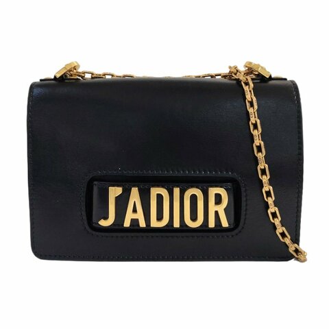 DIOR J'Adior黑色牛皮單肩包斜挎包金色五金