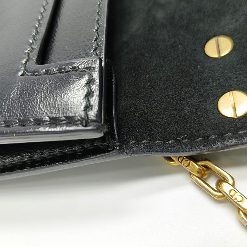 DIOR J'Adior黑色牛皮單肩包斜挎包金色五金-8