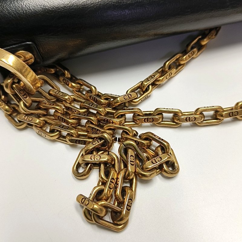 DIOR J'Adior黑色牛皮單肩包斜挎包金色五金-12