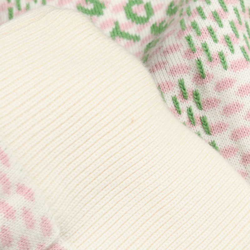 LOUIS VUITTON Damier 提花拉鍊外套 #L 棉質外套 白色 綠色-6