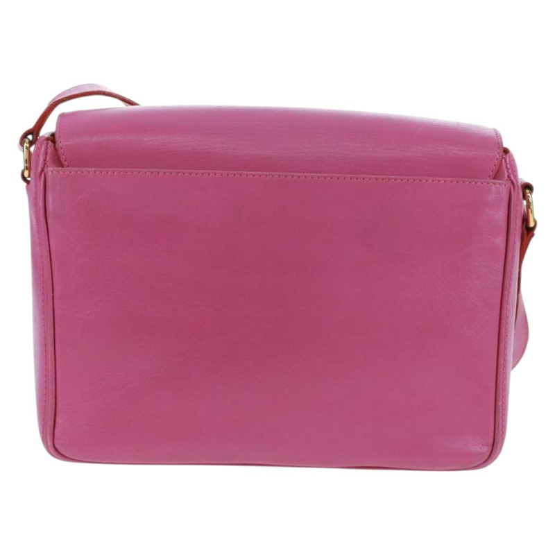 【日本直送】CELINE 圓背包 皮革 粉紅色 金色裝飾 正品 163248V-1