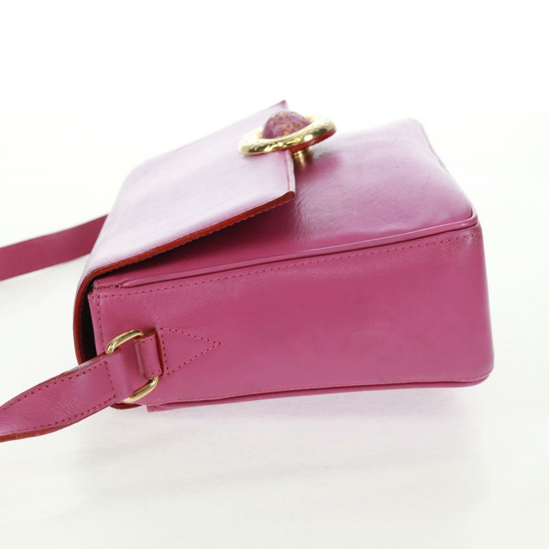 【日本直送】CELINE 圓背包 皮革 粉紅色 金色裝飾 正品 163248V-2
