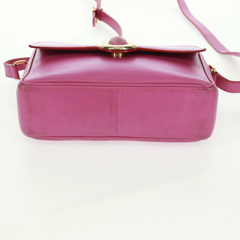 【日本直送】CELINE 圓背包 皮革 粉紅色 金色裝飾 正品 163248V-4