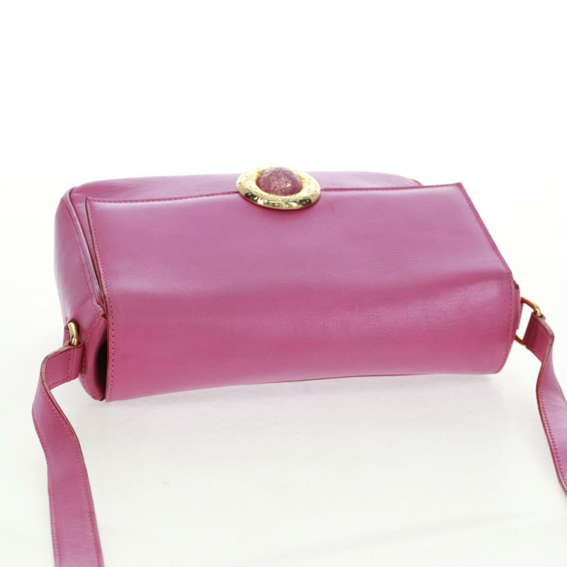 【日本直送】CELINE 圓背包 皮革 粉紅色 金色裝飾 正品 163248V-5