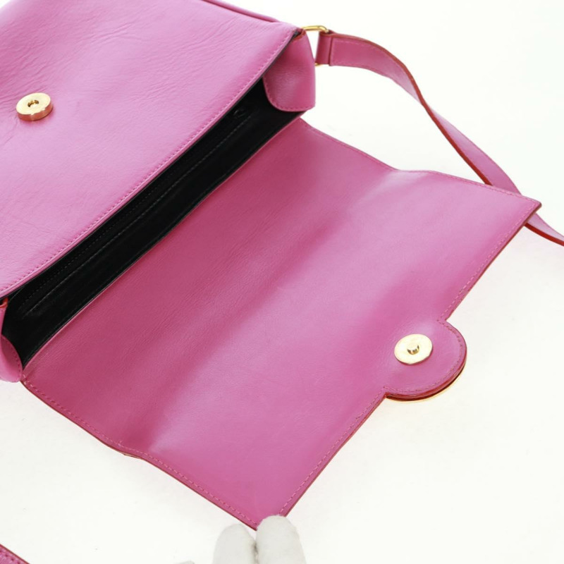 【日本直送】CELINE 圓背包 皮革 粉紅色 金色裝飾 正品 163248V-19
