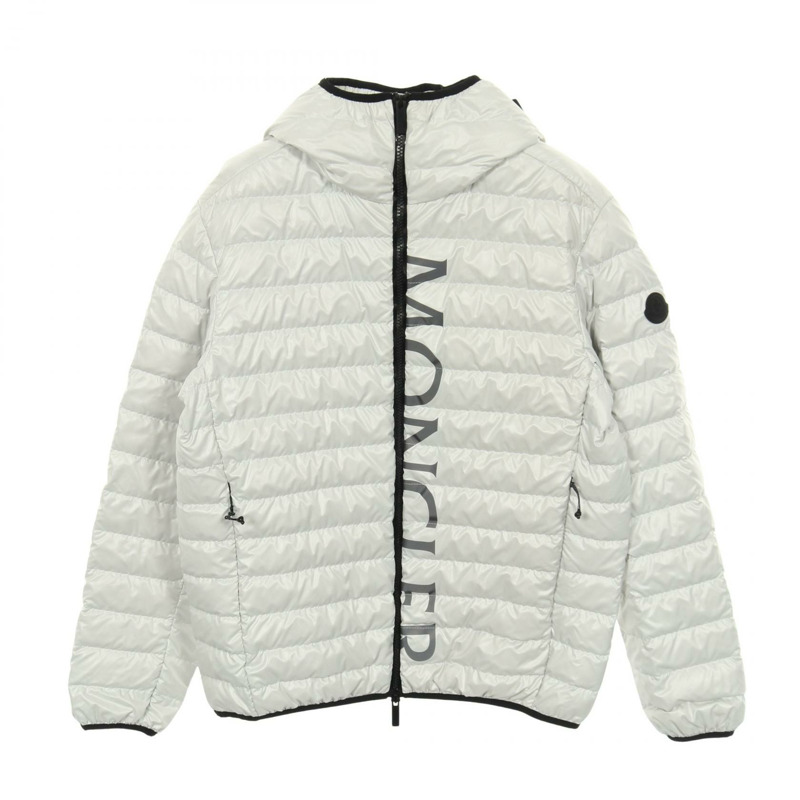 MONCLER LAUZET 羽絨外套 #1 連帽衫 聚酯纖維 灰色 二手 男款-0