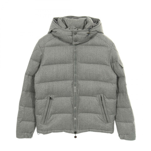 MONCLER MONTGENEVRE 羽絨外套 #2 連帽羊毛灰色二手男款
