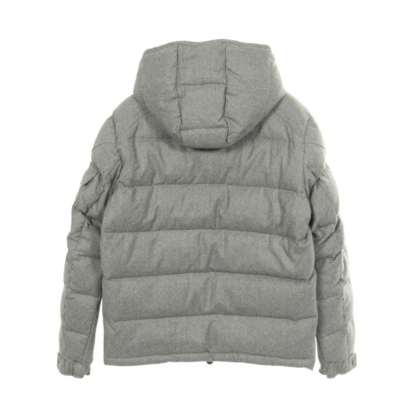 MONCLER MONTGENEVRE 羽絨外套 #2 連帽羊毛灰色二手男款-1