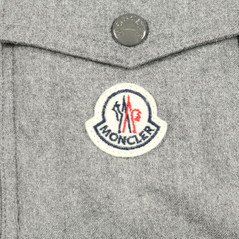 MONCLER MONTGENEVRE 羽絨外套 #2 連帽羊毛灰色二手男款-5