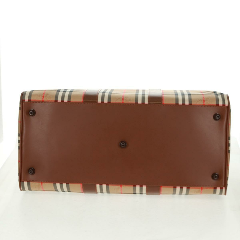 【日本直送】BURBERRY Nova 格紋波士頓包 尼龍 米色 金色 正品 yk20164V-4