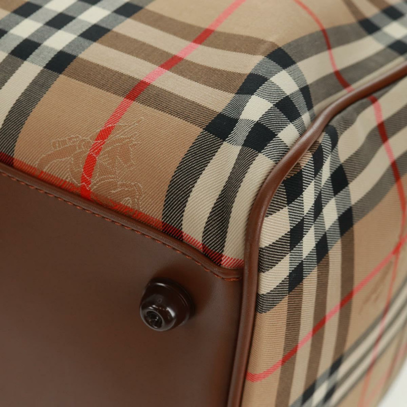 【日本直送】BURBERRY Nova 格紋波士頓包 尼龍 米色 金色 正品 yk20164V-13