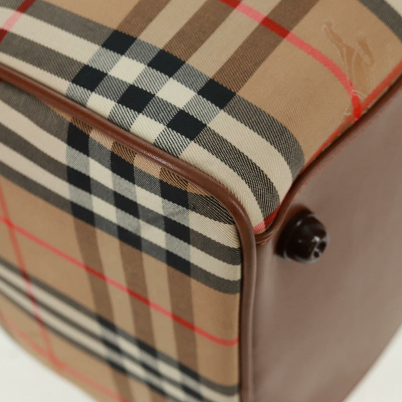 【日本直送】BURBERRY Nova 格紋波士頓包 尼龍 米色 金色 正品 yk20164V-14