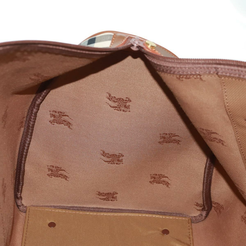 【日本直送】BURBERRY Nova 格紋波士頓包 尼龍 米色 金色 正品 yk20164V-18