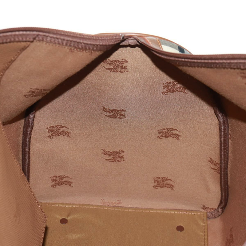 【日本直送】BURBERRY Nova 格紋波士頓包 尼龍 米色 金色 正品 yk20164V-19