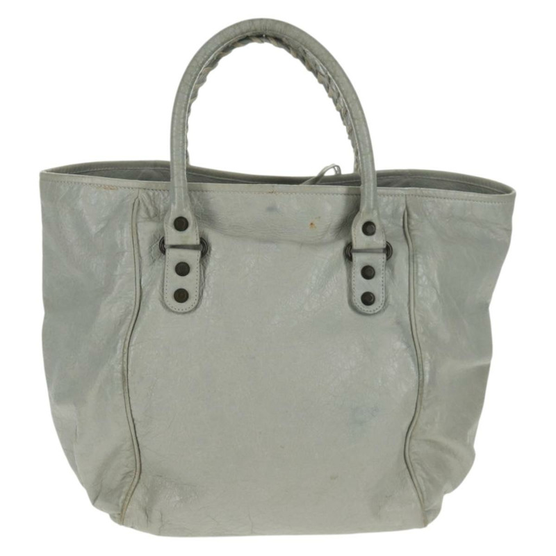 【日本直送】BALENCIAGA Sunday 手提包 皮革 灰色 228750 Auth fm5028V-1