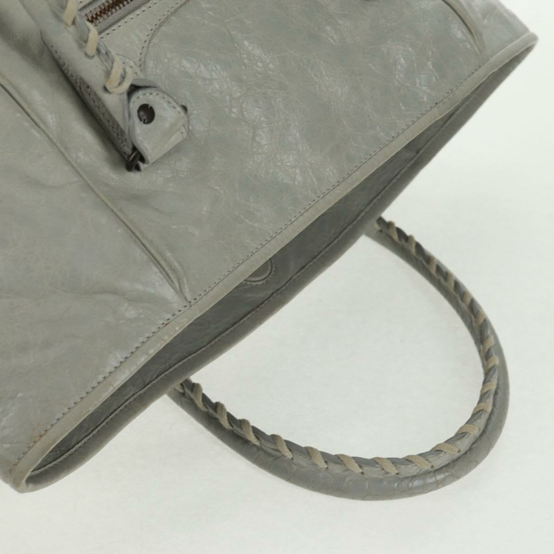 【日本直送】BALENCIAGA Sunday 手提包 皮革 灰色 228750 Auth fm5028V-7
