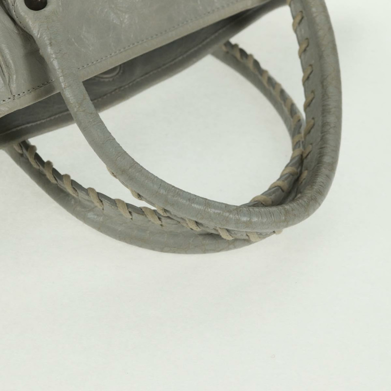 【日本直送】BALENCIAGA Sunday 手提包 皮革 灰色 228750 Auth fm5028V-8