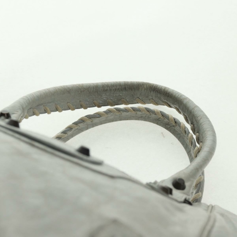 【日本直送】BALENCIAGA Sunday 手提包 皮革 灰色 228750 Auth fm5028V-9
