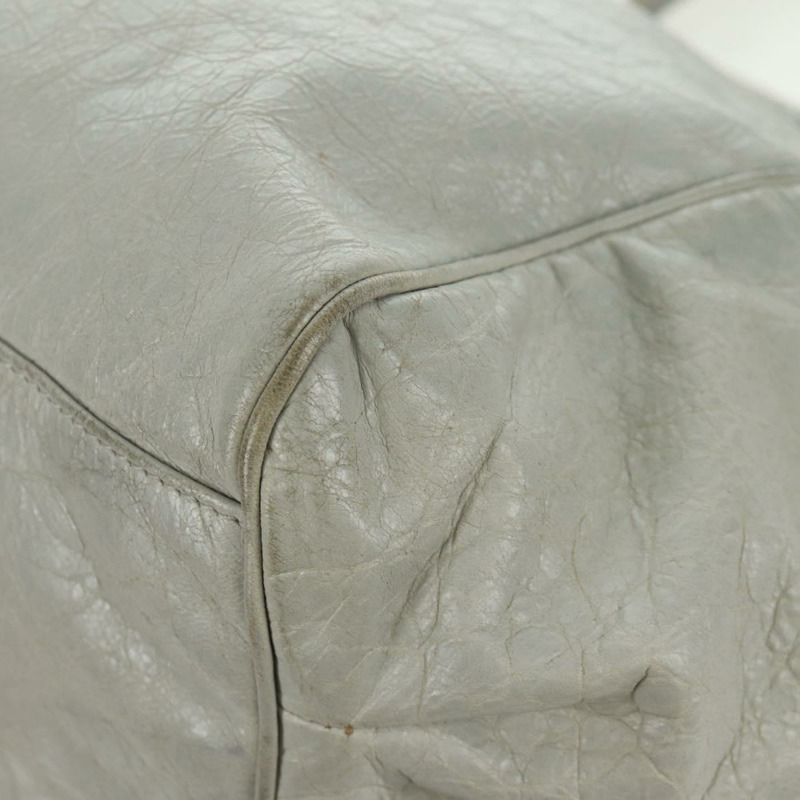 【日本直送】BALENCIAGA Sunday 手提包 皮革 灰色 228750 Auth fm5028V-10