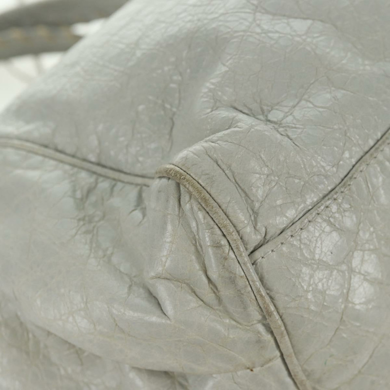 【日本直送】BALENCIAGA Sunday 手提包 皮革 灰色 228750 Auth fm5028V-15