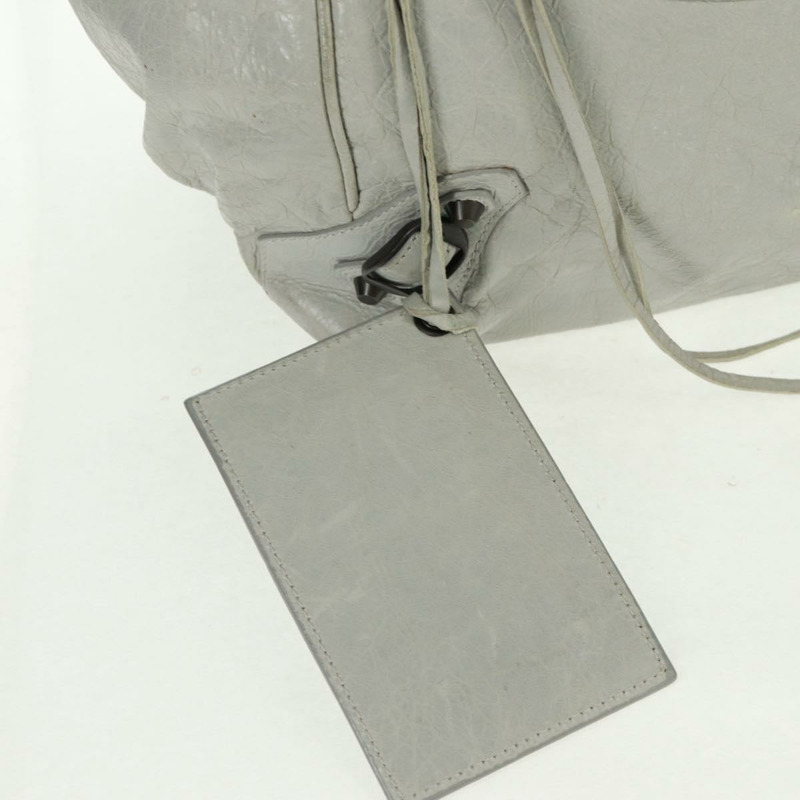 【日本直送】BALENCIAGA Sunday 手提包 皮革 灰色 228750 Auth fm5028V-17