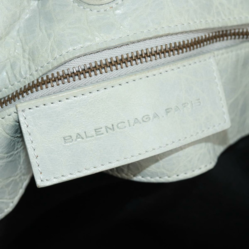 【日本直送】BALENCIAGA Sunday 手提包 皮革 灰色 228750 Auth fm5028V-18