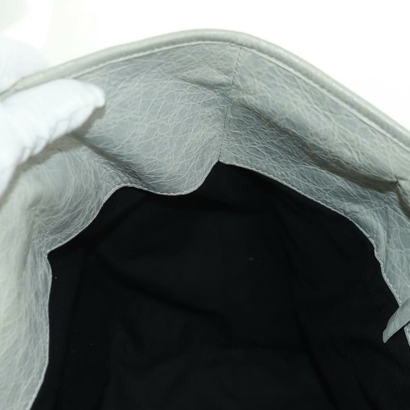 【日本直送】BALENCIAGA Sunday 手提包 皮革 灰色 228750 Auth fm5028V-20