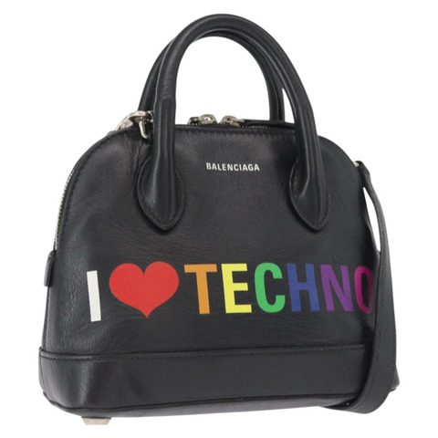 BALENCIAGA I LOVE TECHNO Villetop Handle XXS 手提包 黑色 550646 正品 163114V