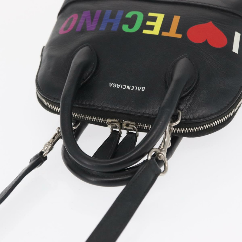 【日本直送】BALENCIAGA I LOVE TECHNO Villetop Handle XXS Bag 黑色 550646 Auth 163114V-5