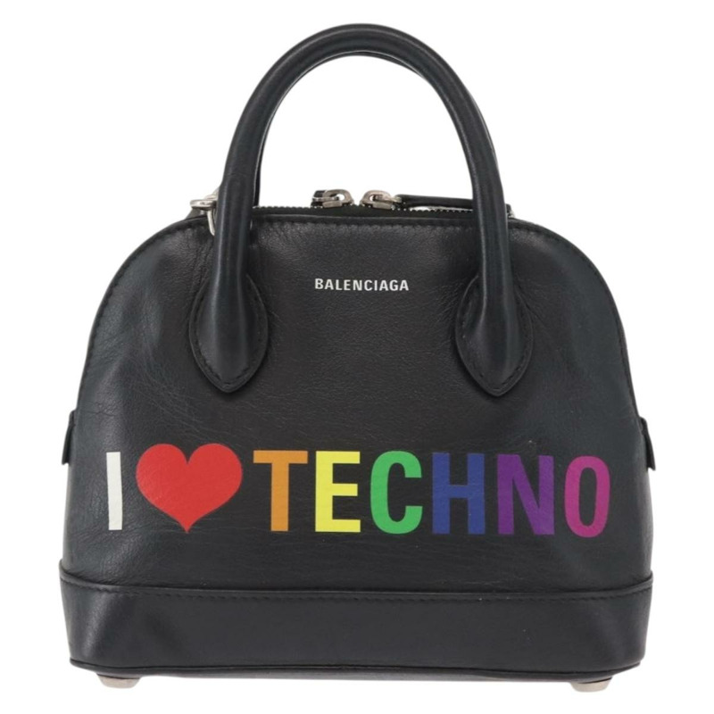 【日本直送】BALENCIAGA I LOVE TECHNO Villetop Handle XXS Bag 黑色 550646 Auth 163114V-12