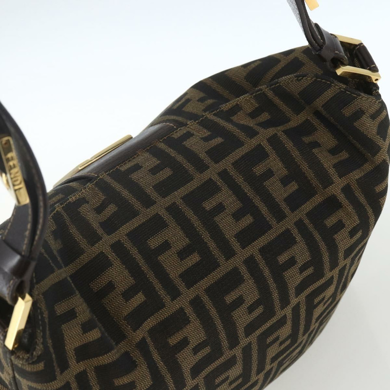 【日本直送】FENDI Zucca帆布肩背包 黑色棕色 正品 163887SAV-5