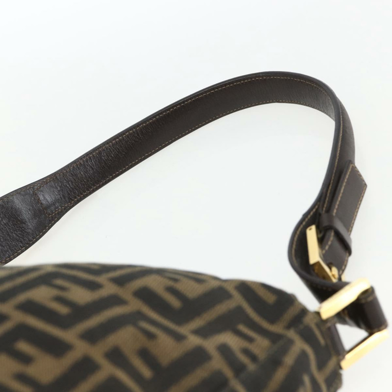 【日本直送】FENDI Zucca帆布肩背包 黑色棕色 正品 163887SAV-7