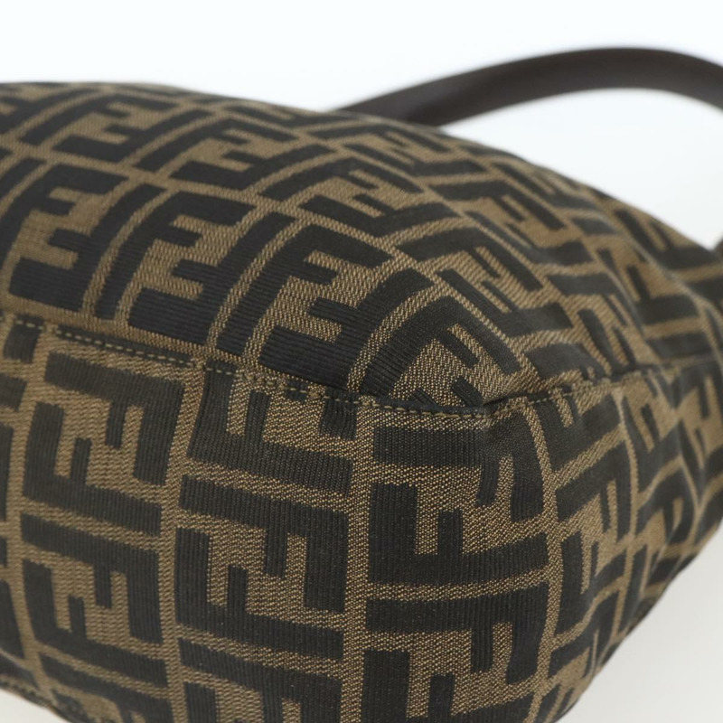 【日本直送】FENDI Zucca帆布肩背包 黑色棕色 正品 163887SAV-8