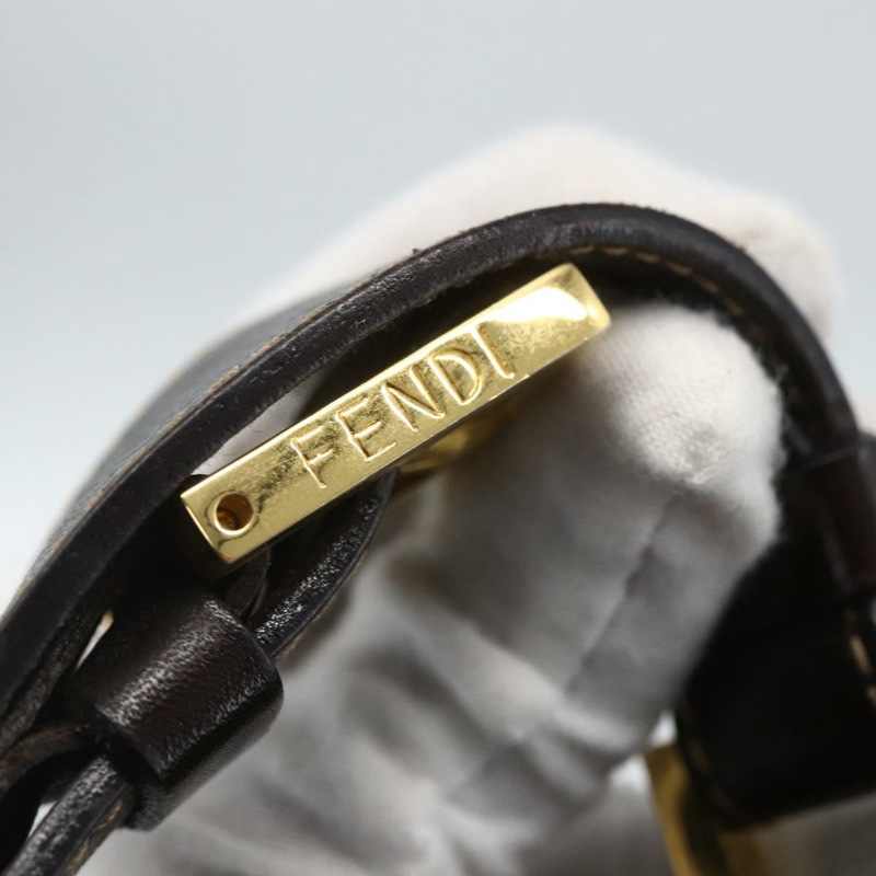 【日本直送】FENDI Zucca帆布肩背包 黑色棕色 正品 163887SAV-9