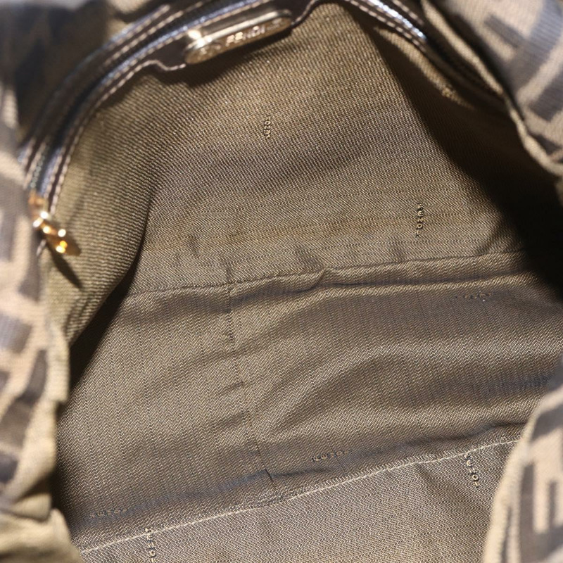 【日本直送】FENDI Zucca帆布肩背包 黑色棕色 正品 163887SAV-10