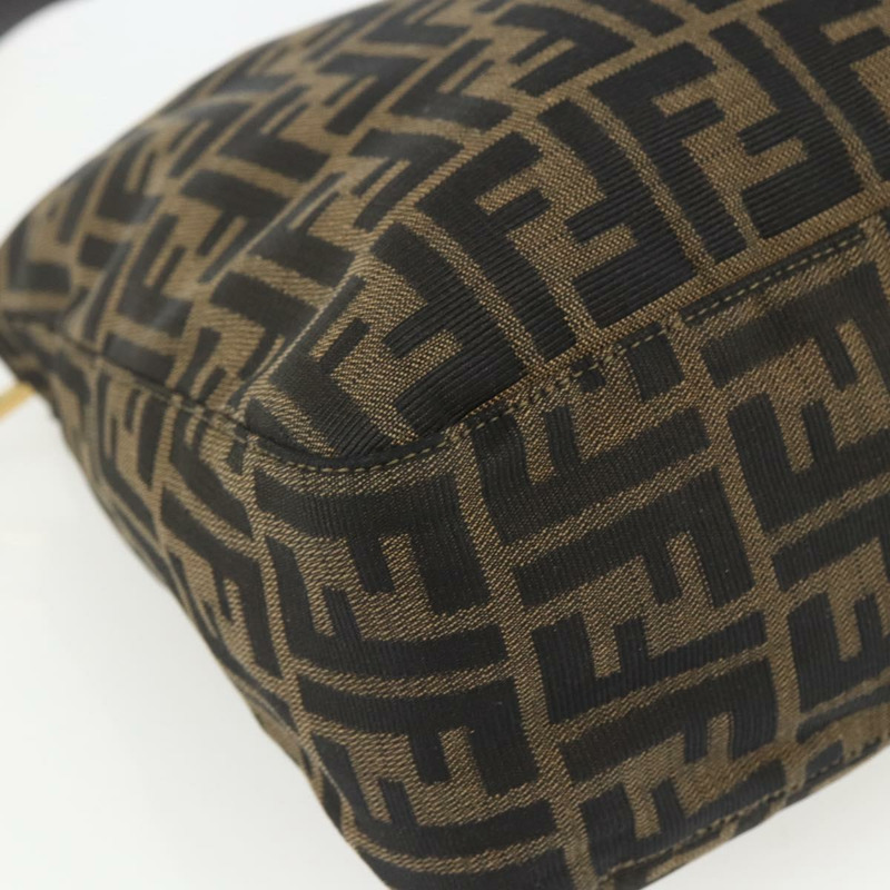 【日本直送】FENDI Zucca帆布肩背包 黑色棕色 正品 163887SAV-13