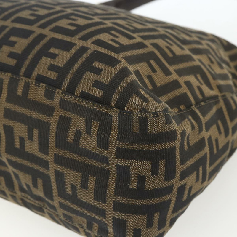 【日本直送】FENDI Zucca帆布肩背包 黑色棕色 正品 163887SAV-14