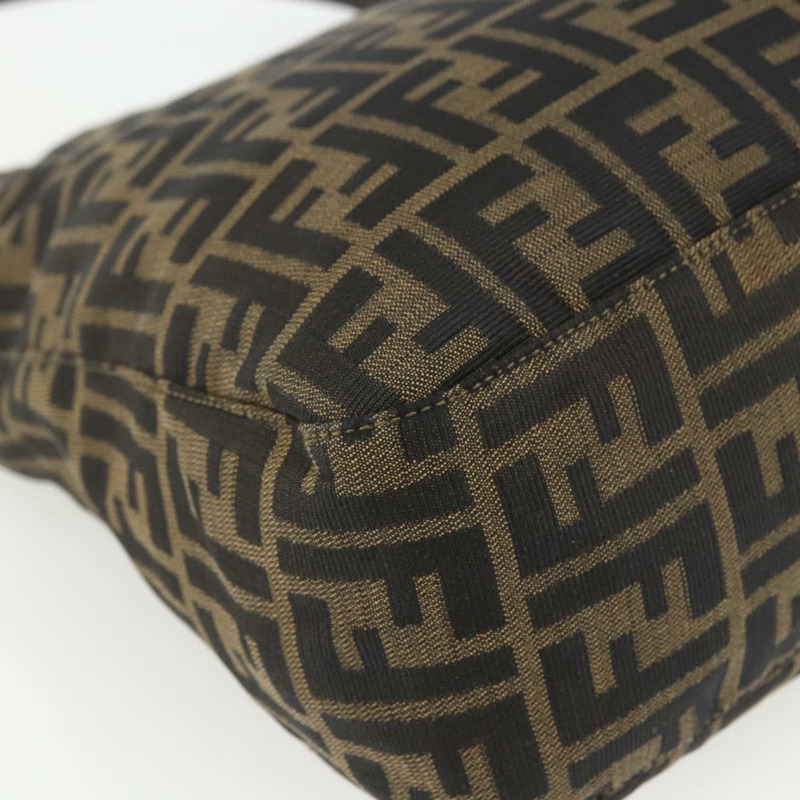 【日本直送】FENDI Zucca帆布肩背包 黑色棕色 正品 163887SAV-15