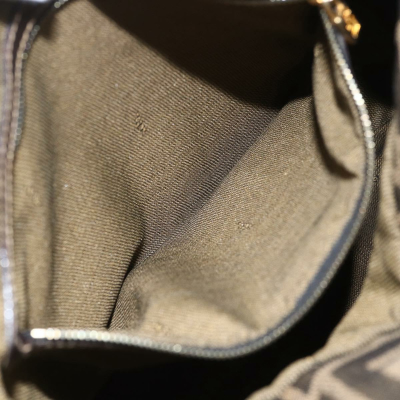 【日本直送】FENDI Zucca帆布肩背包 黑色棕色 正品 163887SAV-20