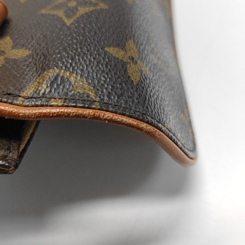 LOUIS VUITTON FLORENTINE棕色塗層帆布老花斜挎包腰包/胸包金色五金可拆卸肩帶-8