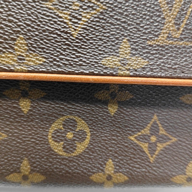LOUIS VUITTON FLORENTINE棕色塗層帆布老花斜挎包腰包/胸包金色五金可拆卸肩帶-9