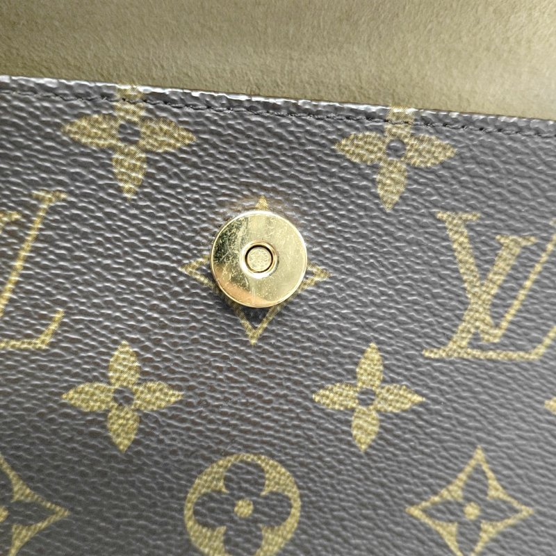 LOUIS VUITTON FLORENTINE棕色塗層帆布老花斜挎包腰包/胸包金色五金可拆卸肩帶-11