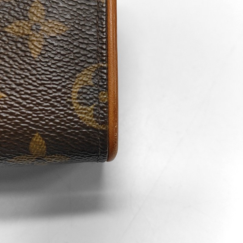 LOUIS VUITTON FLORENTINE棕色塗層帆布老花斜挎包腰包/胸包金色五金可拆卸肩帶-15