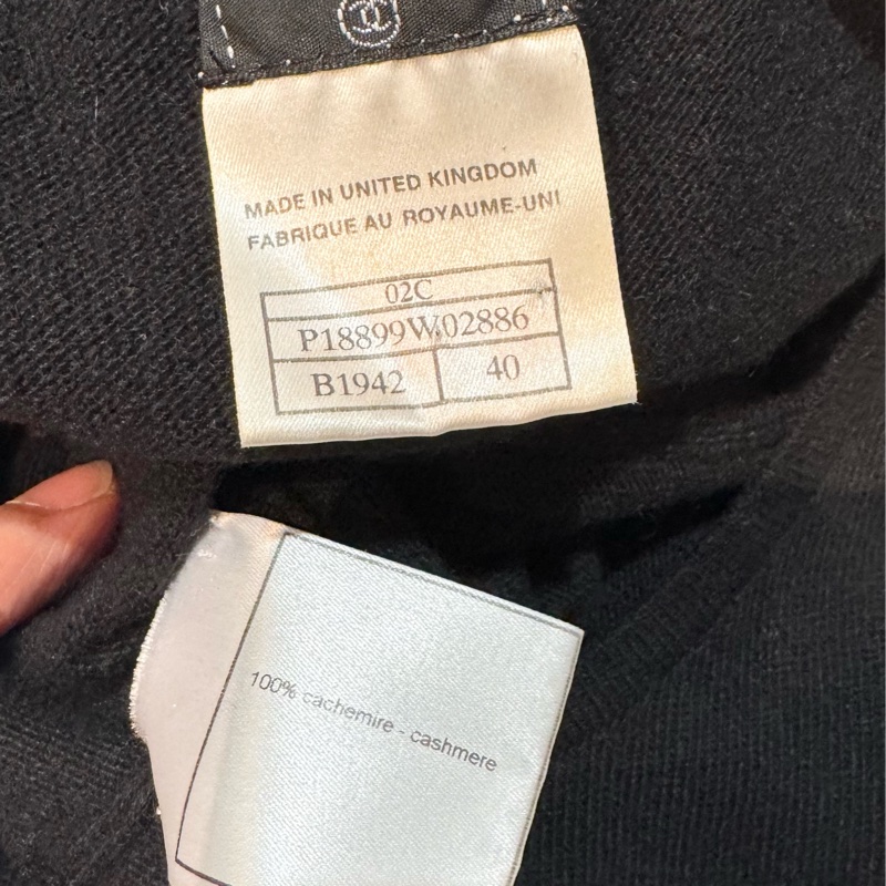 《新歡舊愛》正品CHANEL香奈兒黑色100%喀什米爾羊毛上衣-3