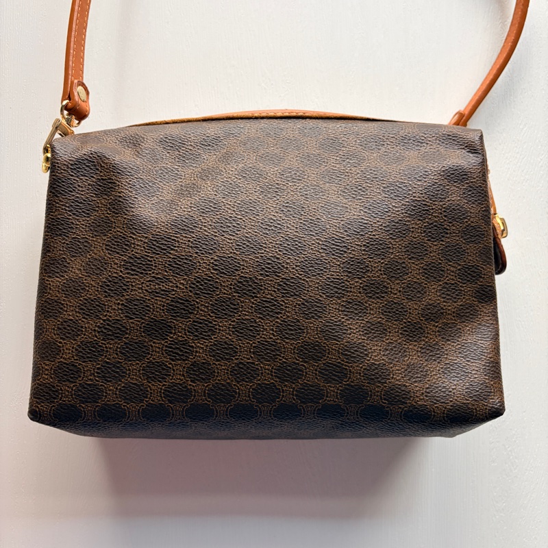 Celine Macadam 老花雲朵包 棕色 斜背包 腋下包 思琳-5