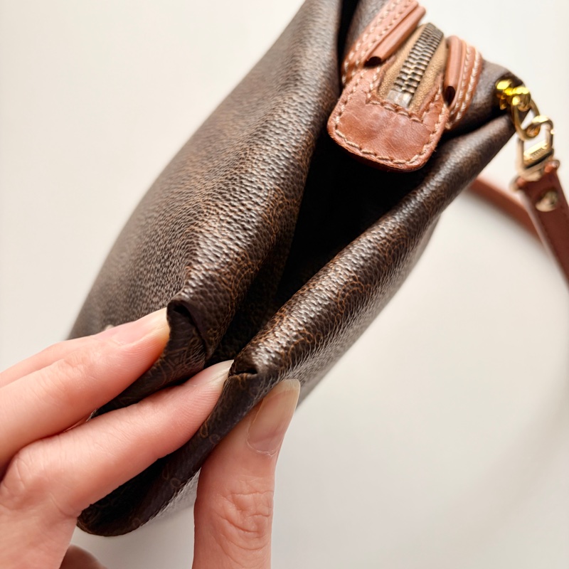 Celine Macadam 老花雲朵包 棕色 斜背包 腋下包 思琳-11