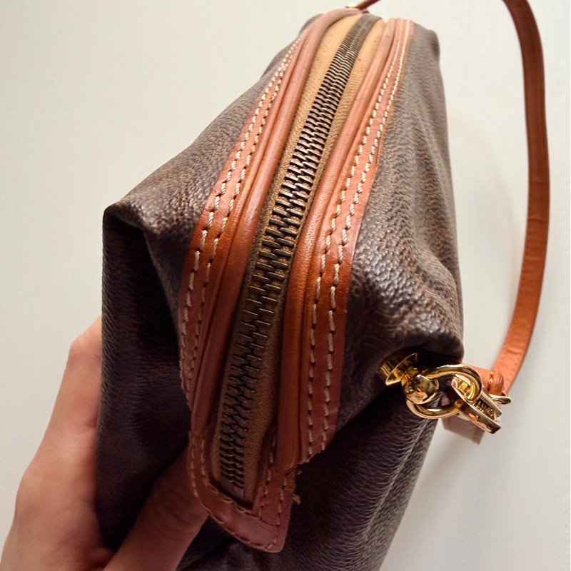 Celine Macadam 老花雲朵包 棕色 斜背包 腋下包 思琳-14